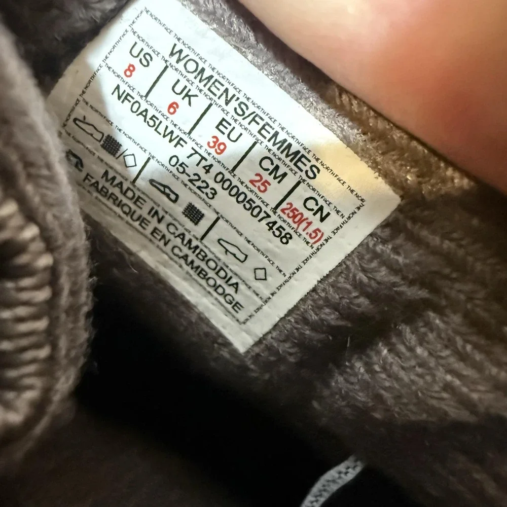 The North Face ThermoBall Eco Zip Ankle Snow Boots Brown Womens 8 NF0A5LWF